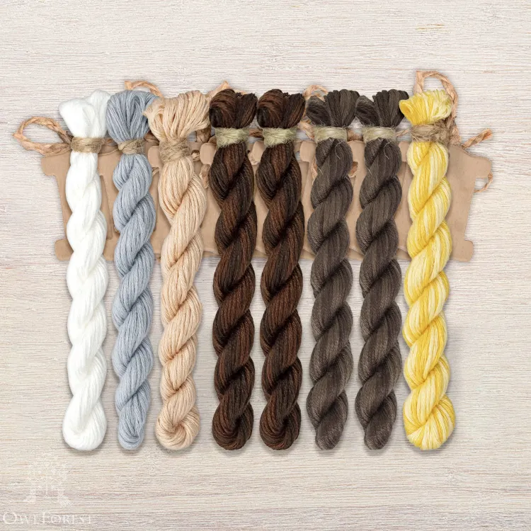 Набор ниток OwlForest для схемы «Полосатые зебры» (ПНК)