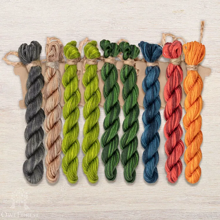 Набор ниток OwlForest для схемы «Лес чудес» (ПНК)