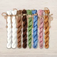 Набор ниток OwlForest для схемы «Кружевные птички. Синешейки» (ПНК)