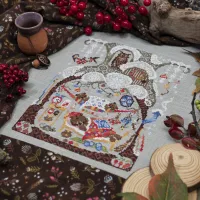 Схема для вышивания «Лесные домишки. Медведи» 