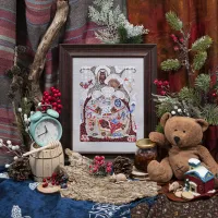 Схема для вышивания «Лесные домишки. Медведи» 