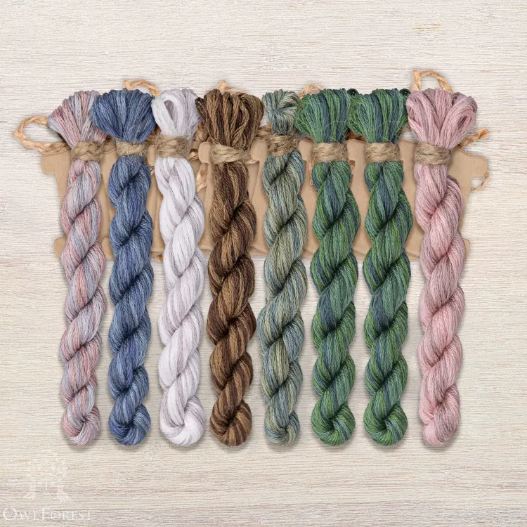 Набор ниток OwlForest для схемы «Ночные трели перламутровых птиц» (DMC)