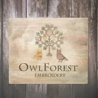 Бесплатная схема для вышивания «Совы под дубом»