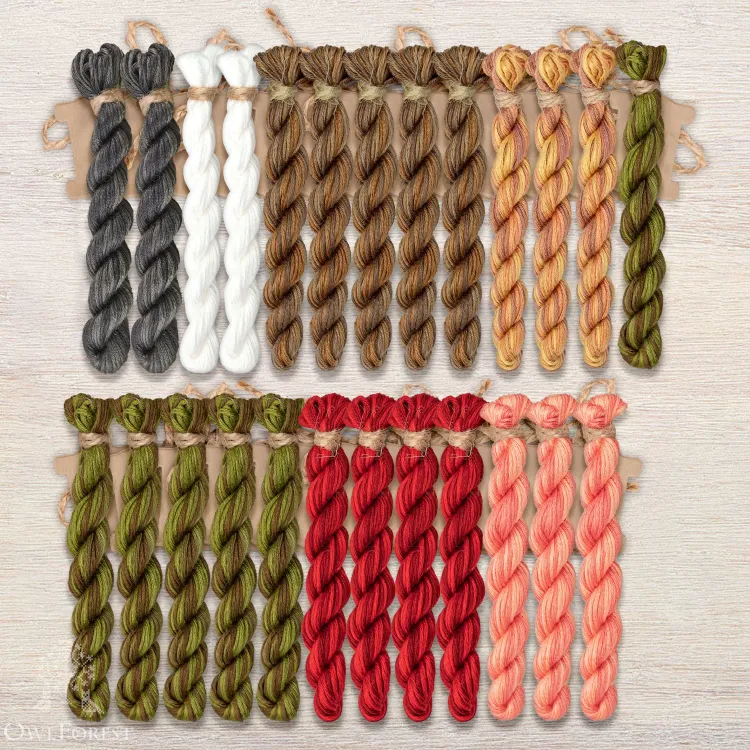 Набор ниток OwlForest для комплекта схем «Алёнушкина азбука» (ПНК)