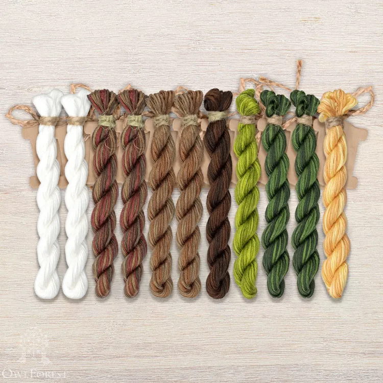 Набор ниток OwlForest для схемы «Пёсики в кокосике» (ПНК)