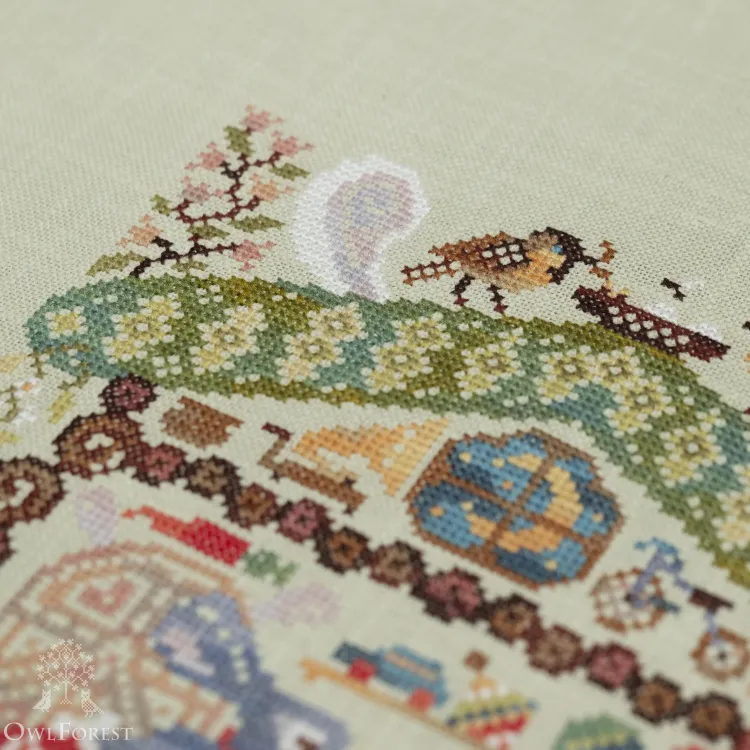 Схема для вышивания «Лесные домишки. Зайчатки» 