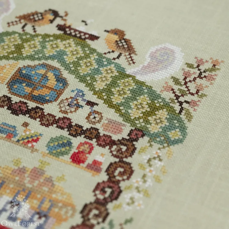 Схема для вышивания «Лесные домишки. Зайчатки» 