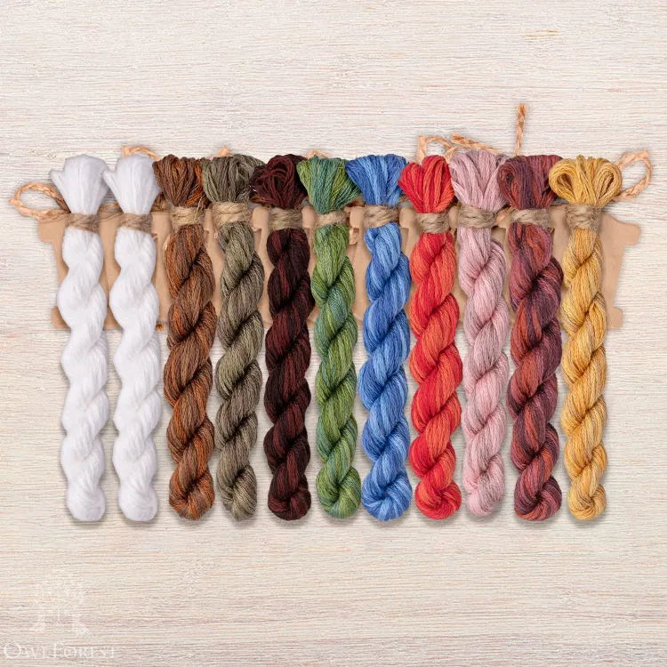 Набор ниток OwlForest для схемы «Лесные домишки. Медведи» (DMC)