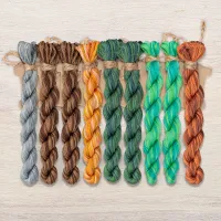 Набор ниток OwlForest для схемы «Ночные трели изумрудных птиц» (DMC)