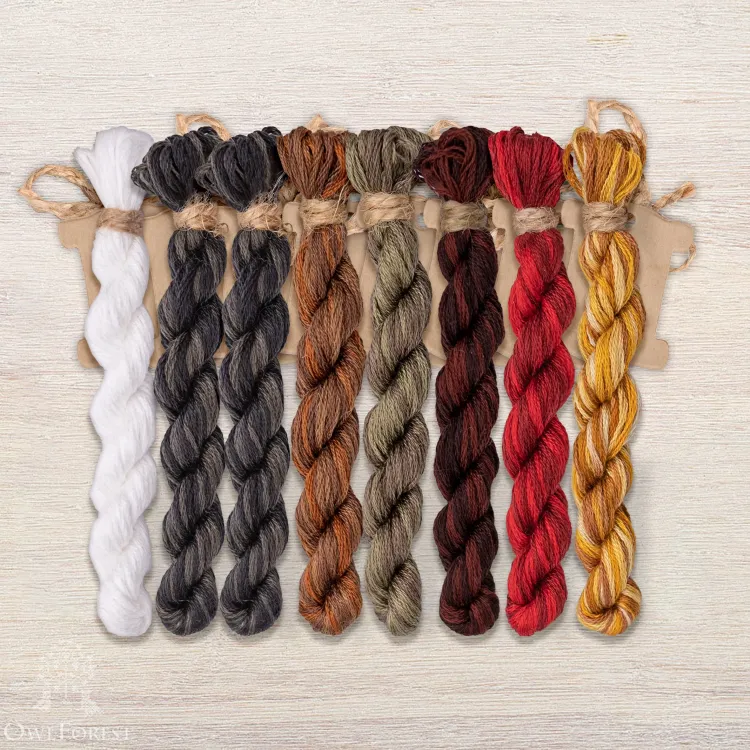 Набор ниток OwlForest для схемы «Юркие птички» (DMC)