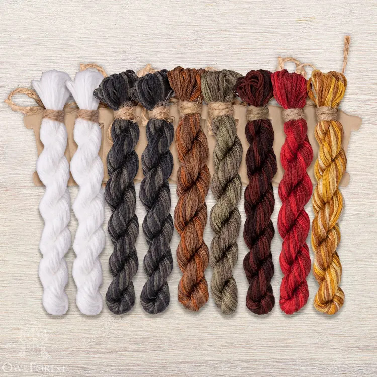 Набор ниток OwlForest для схемы «Юркие птички» (DMC)