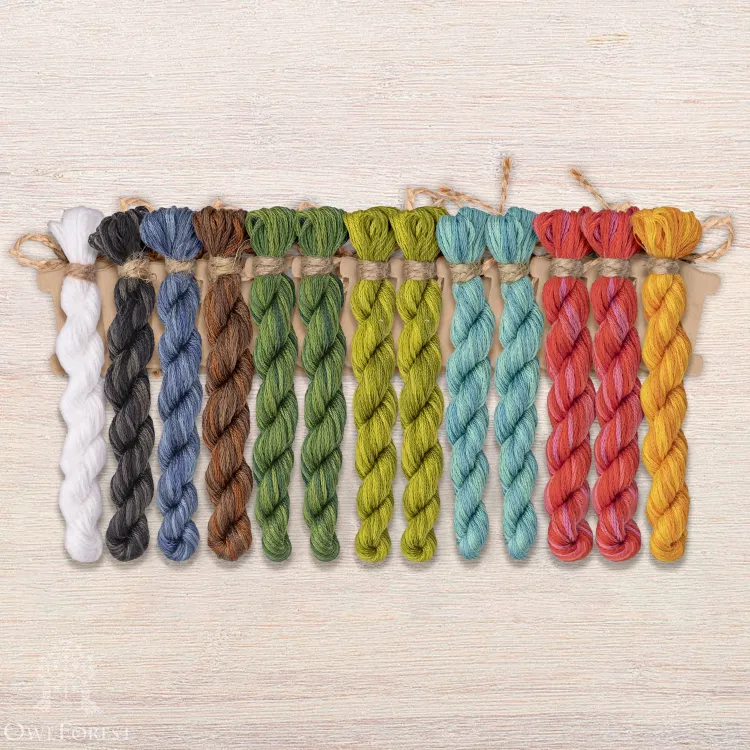 Набор ниток OwlForest для схемы «Лемурия» (DMC)