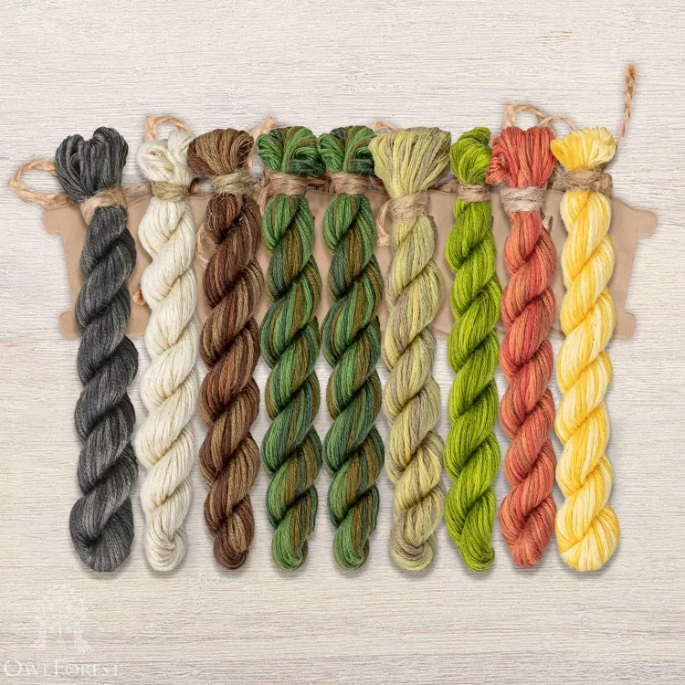 Набор ниток OwlForest для схемы «Леший» (ПНК)