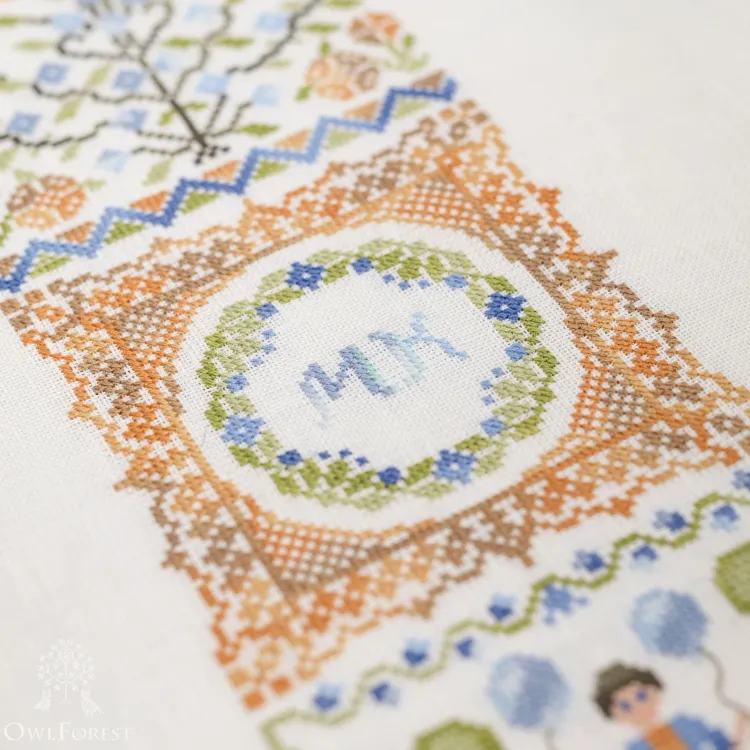 Схема для вышивания «Вертикальная метрика для мальчика»