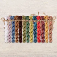 Набор ниток OwlForest для схемы «Лесные домишки. Зайчатки» (DMC)