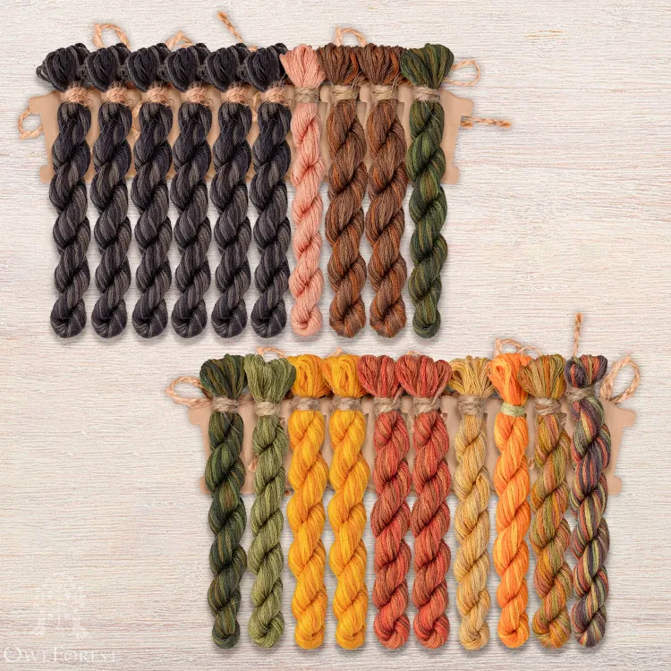 Набор ниток OwlForest для схемы «Азбука осенней ночи» Англ. (DMC)