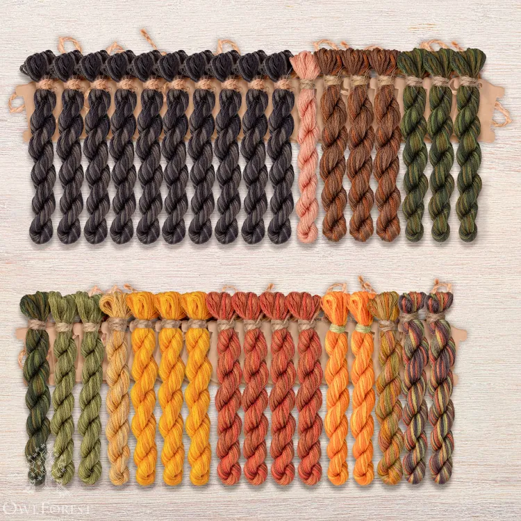 Набор ниток OwlForest для схемы «Азбука осенней ночи» Англ. (DMC)