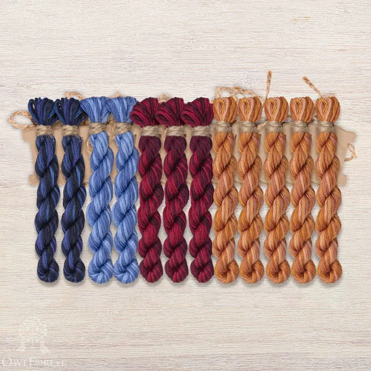 Набор ниток OwlForest для схемы «Белорусские вырезанки» (DMC)