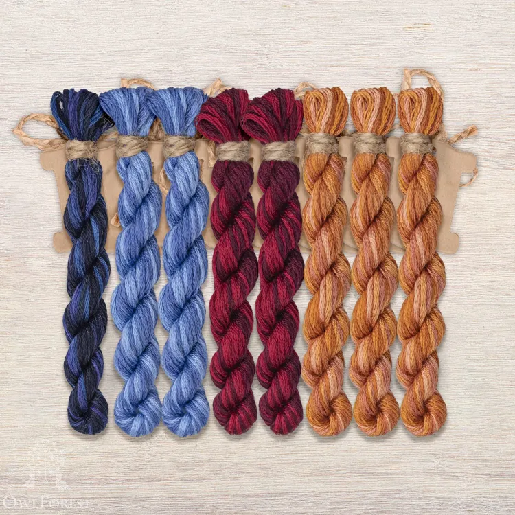 Набор ниток OwlForest для схемы «Белорусские вырезанки» (DMC)