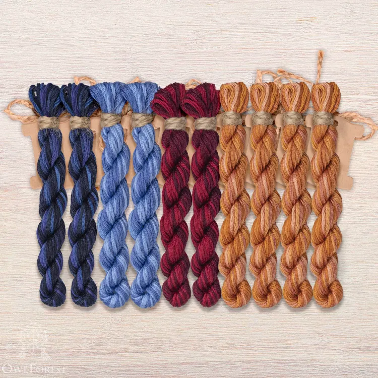 Набор ниток OwlForest для схемы «Белорусские вырезанки» (DMC)