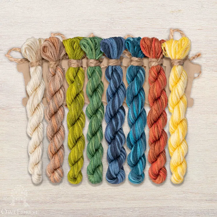 Набор ниток OwlForest для схемы «Зимородки» (DMC)