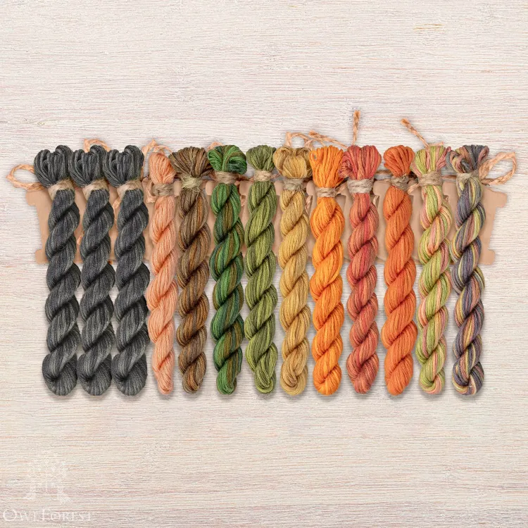 Набор ниток OwlForest для схемы «Азбука осенней ночи» Англ. (ПНК)