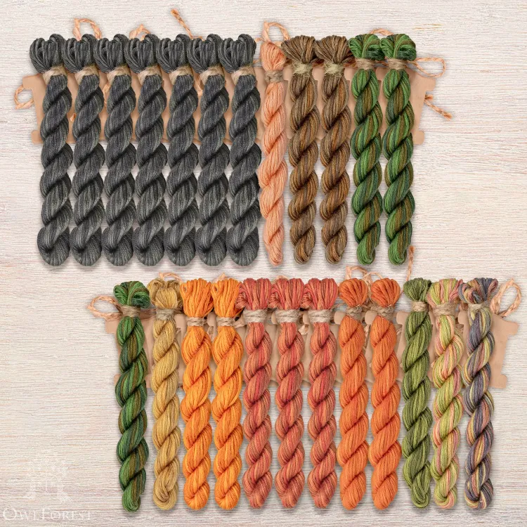 Набор ниток OwlForest для схемы «Азбука осенней ночи» Англ. (ПНК)