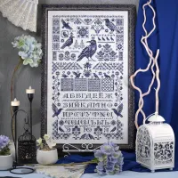 Схема для вышивания «Вороний семплер» с русскими буквами