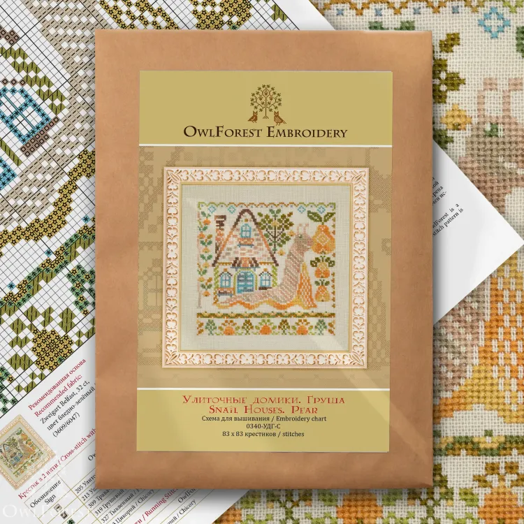 Схема для вышивания «Улиточные домики. Груша»