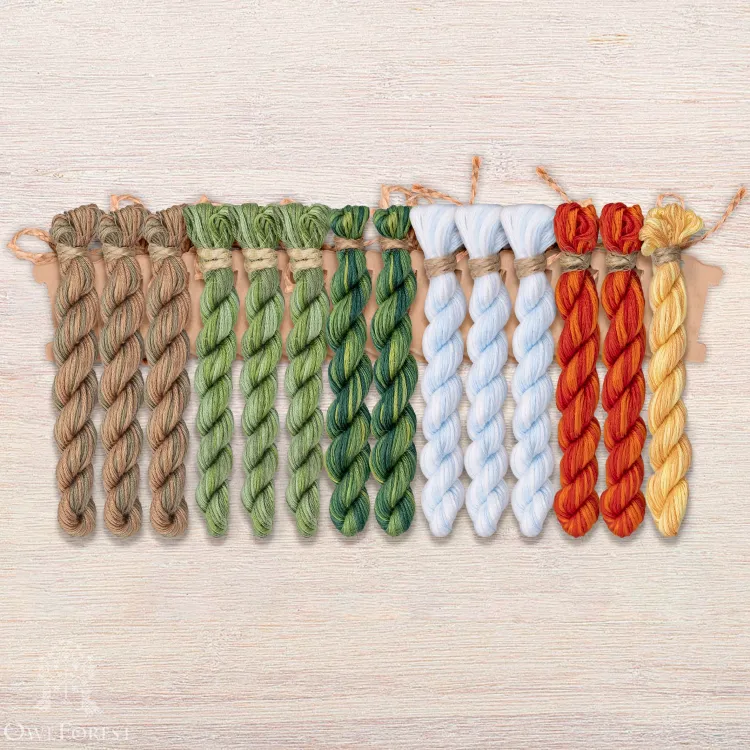 Набор ниток OwlForest для схемы «Морозная ночь» (ПНК)