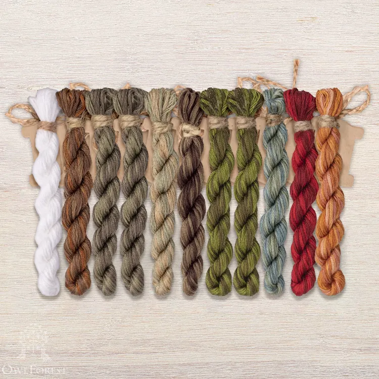 Набор ниток OwlForest для схемы «Манул» (DMC)