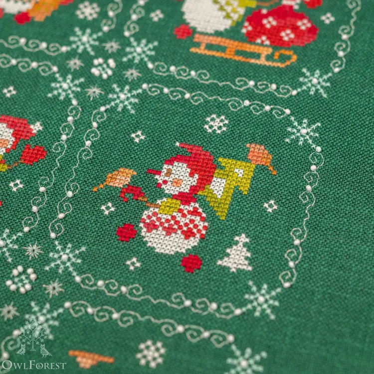 Схема для вышивания «Снеговики на каникулах»