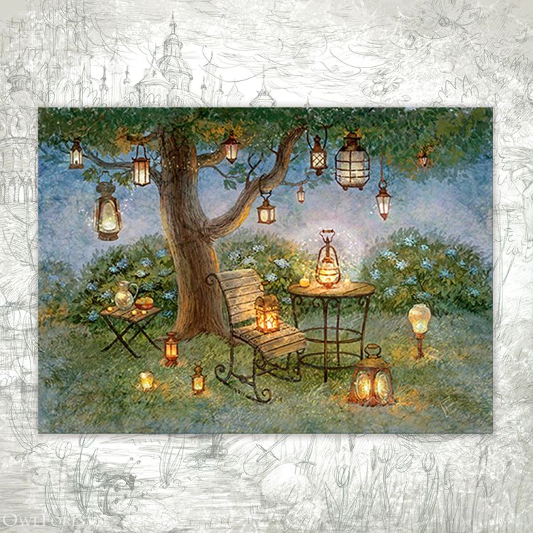 Открытка «Фонарики»