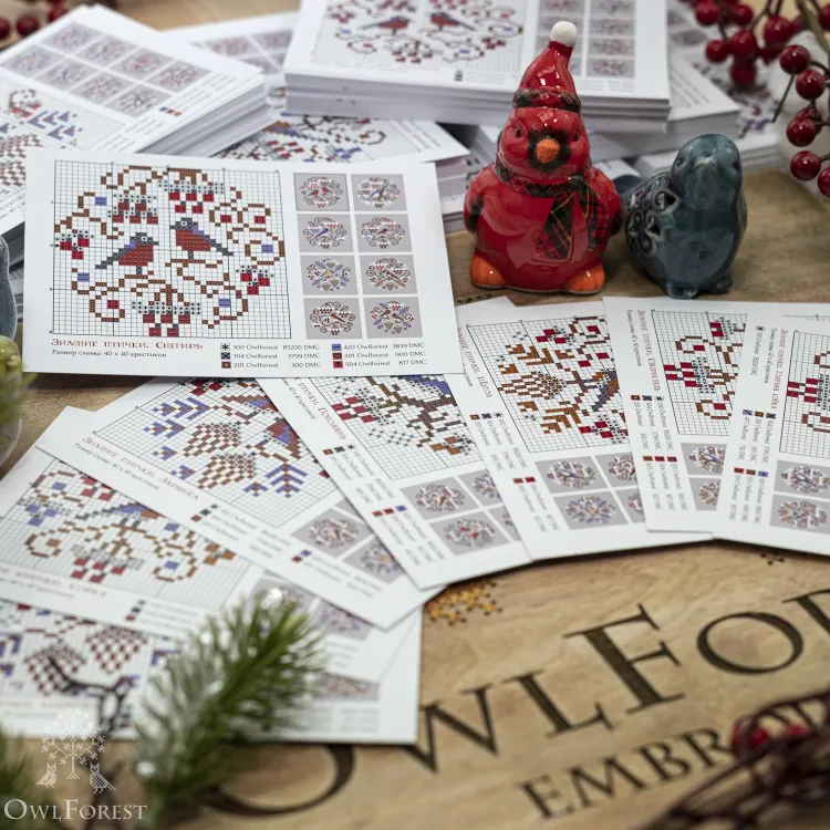 Электронная схема «Зимние птички»