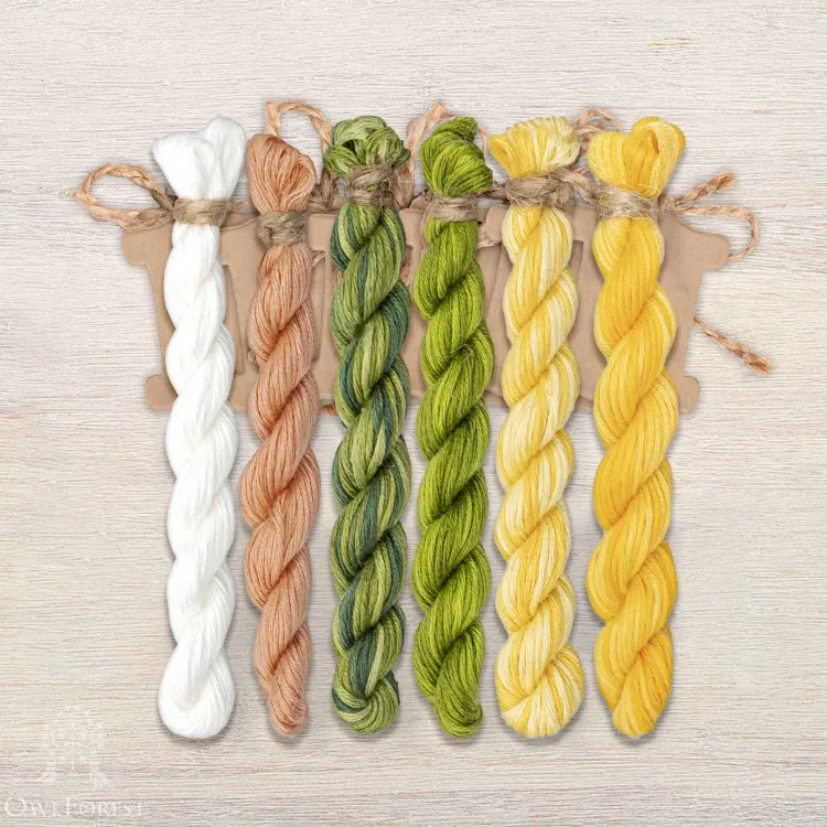 Набор ниток OwlForest для схемы «Бант Лимонный» (ПНК)
