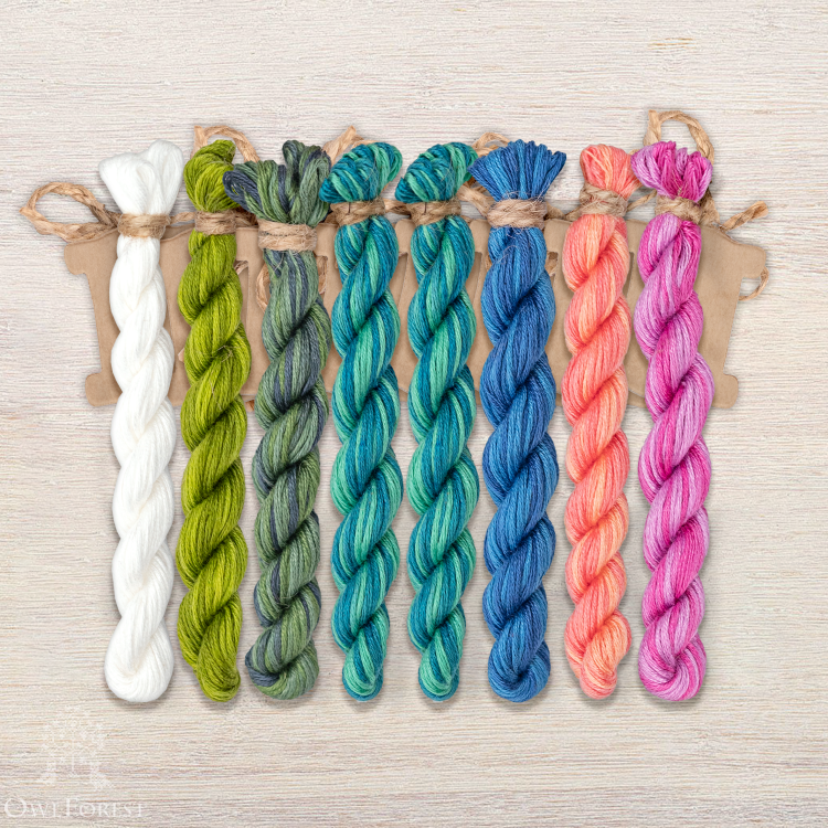 Набор ниток OwlForest для схемы «Подводный сад» (ПНК)