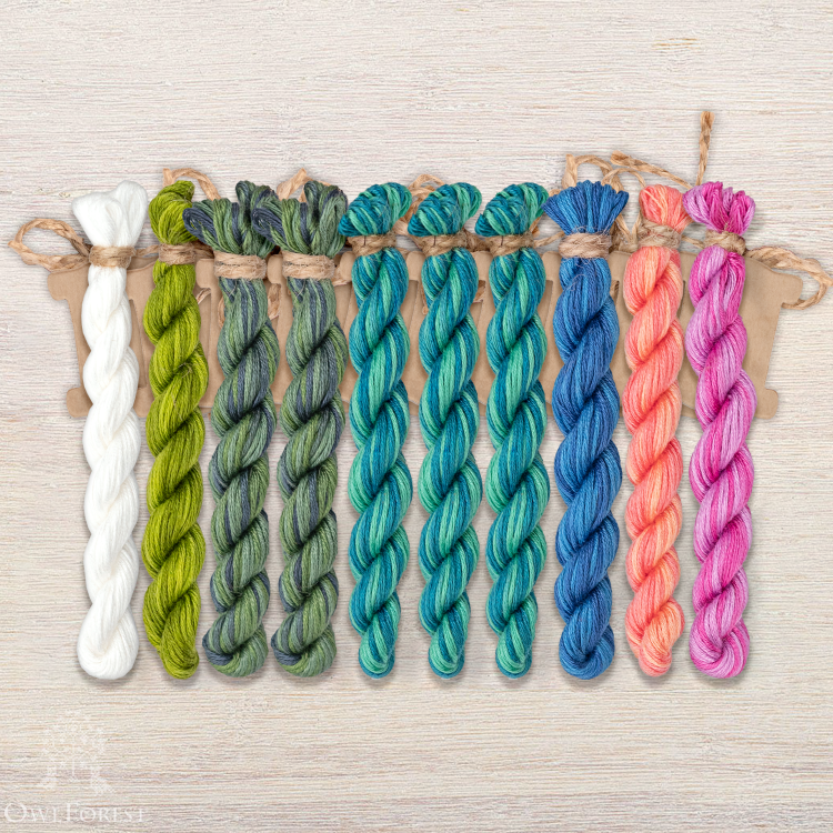 Набор ниток OwlForest для схемы «Подводный сад» (ПНК)