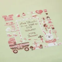 Схема для вышивания «Метрика. Девочка-зайчик»