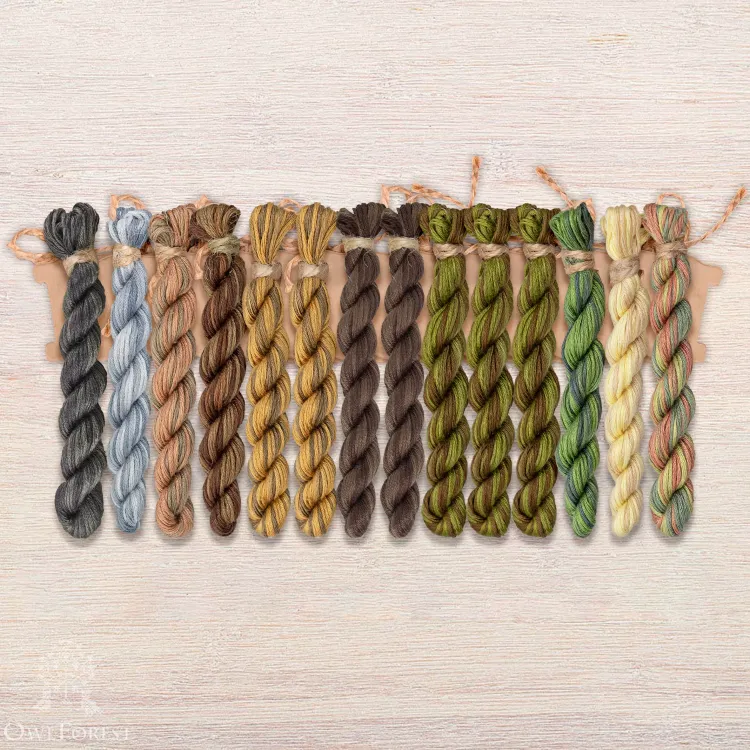 Набор ниток OwlForest для схемы «Сибирский филин» (ПНК)