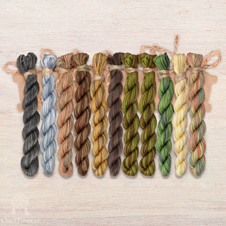 Набор ниток OwlForest для схемы «Сибирский филин» (ПНК)