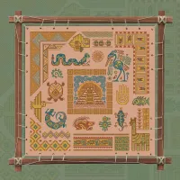 Буклет со схемой для вышивания «Индейские мотивы. Панно» 5 цветов