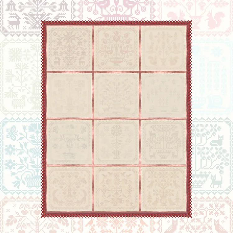 Бесплатная схема для вышивания «Лоскутный календарь. Сетка»