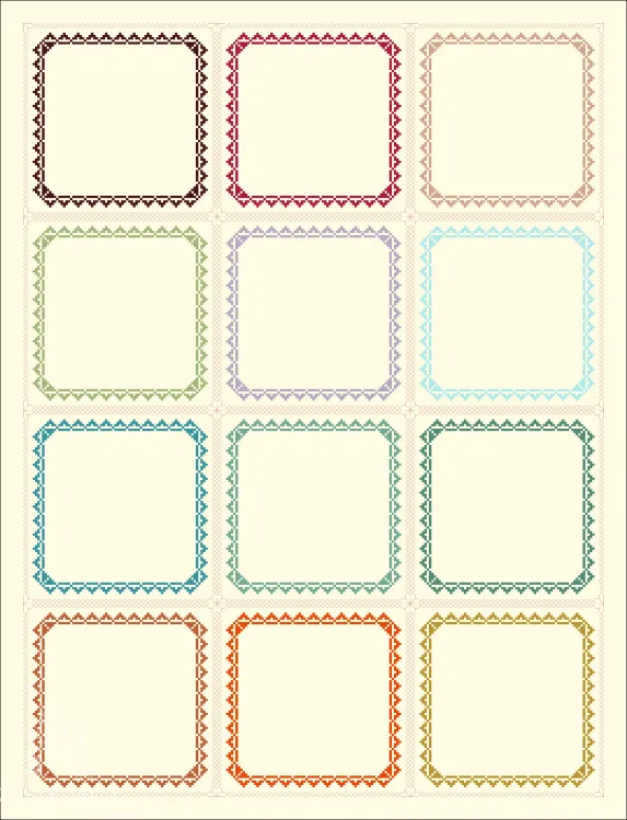 Бесплатная схема для вышивания «Лоскутный календарь. Сетка»