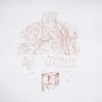 Печатная ткань «Деревенька», 30ct