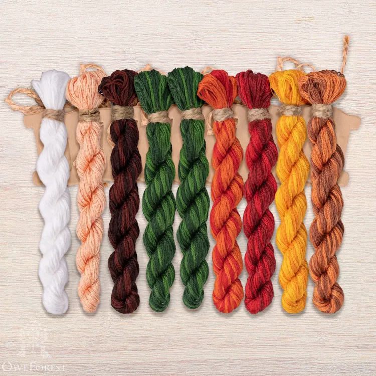 Набор ниток OwlForest для схемы «Мастерская гномов. Керамика» (DMC)