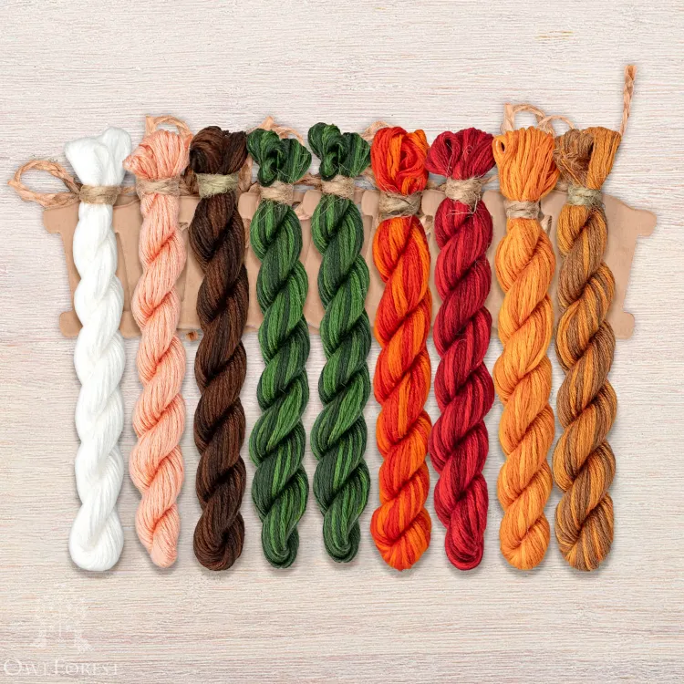 Набор ниток OwlForest для схемы «Мастерская гномов. Керамика» (ПНК)