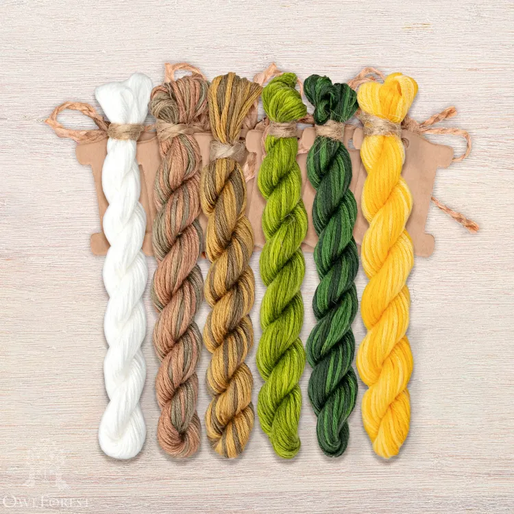 Набор ниток OwlForest для схемы «Улиточные домики. Лимон» (ПНК) 