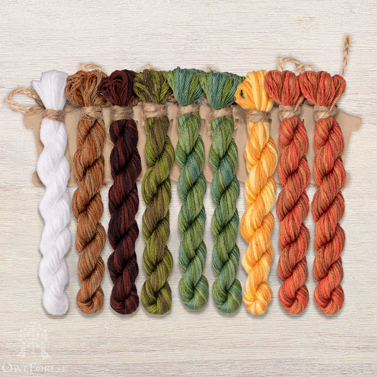 Набор ниток OwlForest для схемы «Лисичкин лес» (DMC)