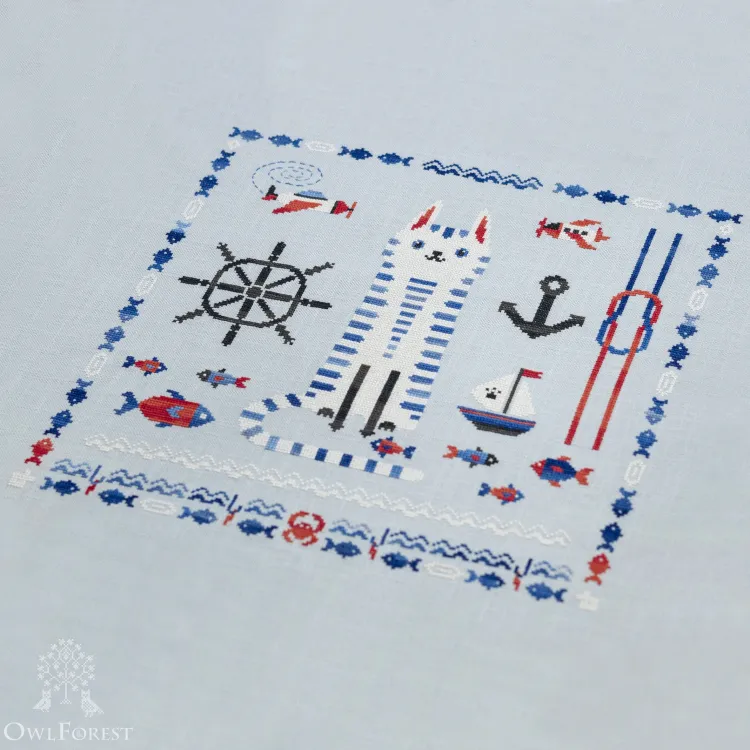 Схема для вышивания «Кот и море»