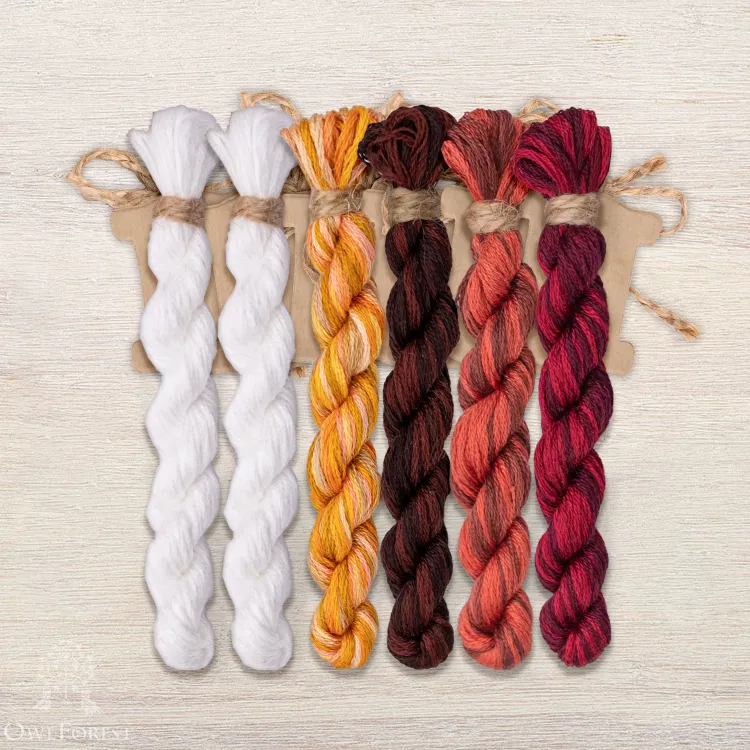 Набор ниток OwlForest для схемы «Зимние сюжеты. Улочка» (DMC)